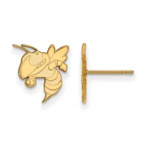 14k Gold Georgia Tech Yellow Jacket Small Post Earrings