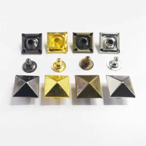 6-12mm Brass Pyramid Stud Rivets Decorative Metal Buttons 120 Pack