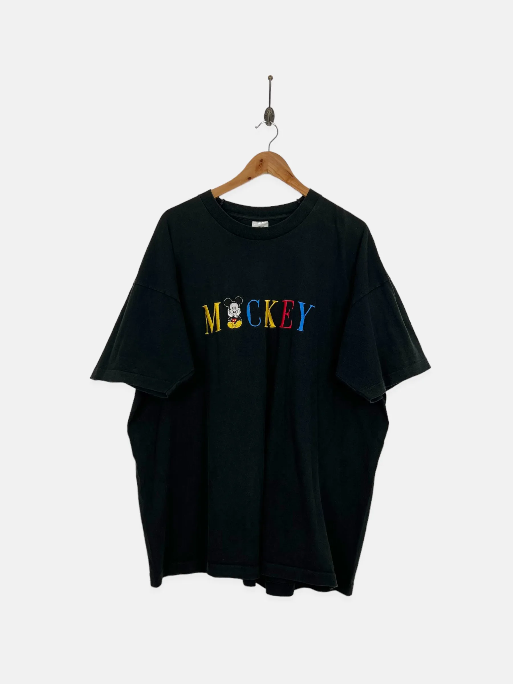 90's Disney Mickey Mouse USA Made Embroidered Vintage T-Shirt Size 2XL