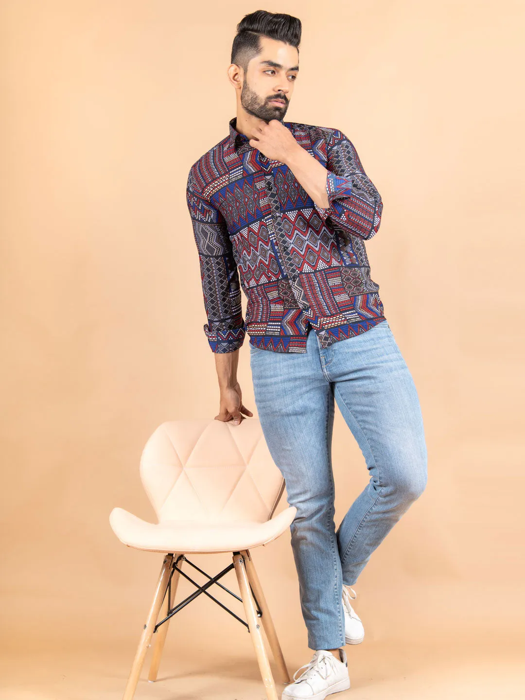 Amanzi Abstract Printed Crepe Shirt