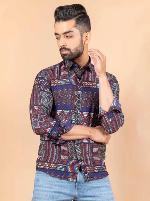 Amanzi Abstract Printed Crepe Shirt