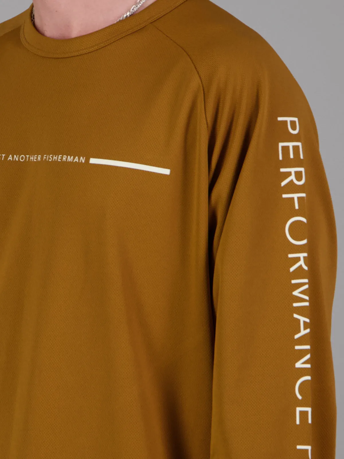 ANGLER TECH UPF40 LS TEE - HAVANA