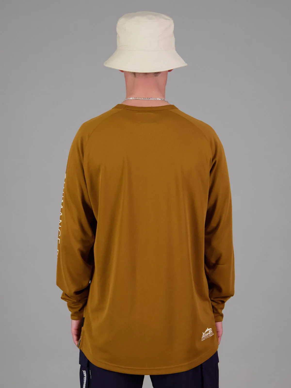 ANGLER TECH UPF40 LS TEE - HAVANA