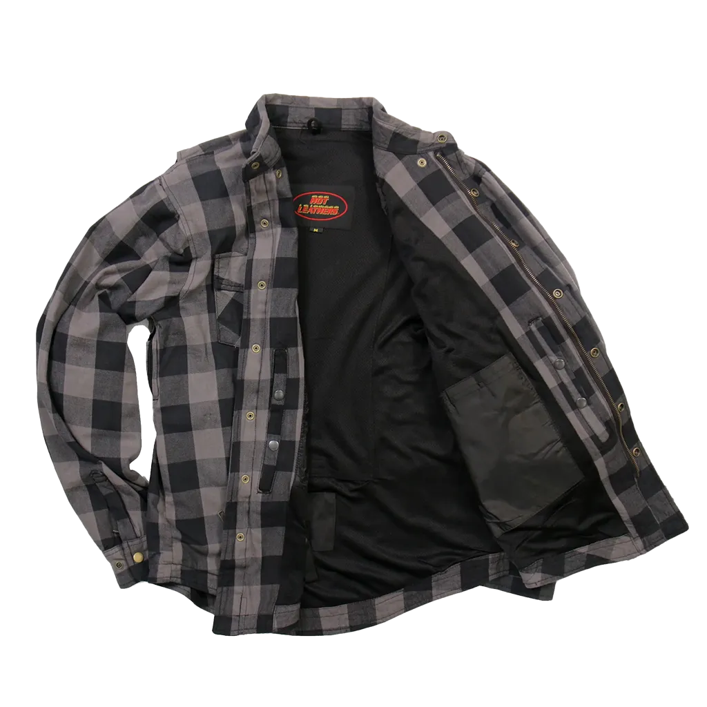 Armored Flannel Jacket in Gray & Black