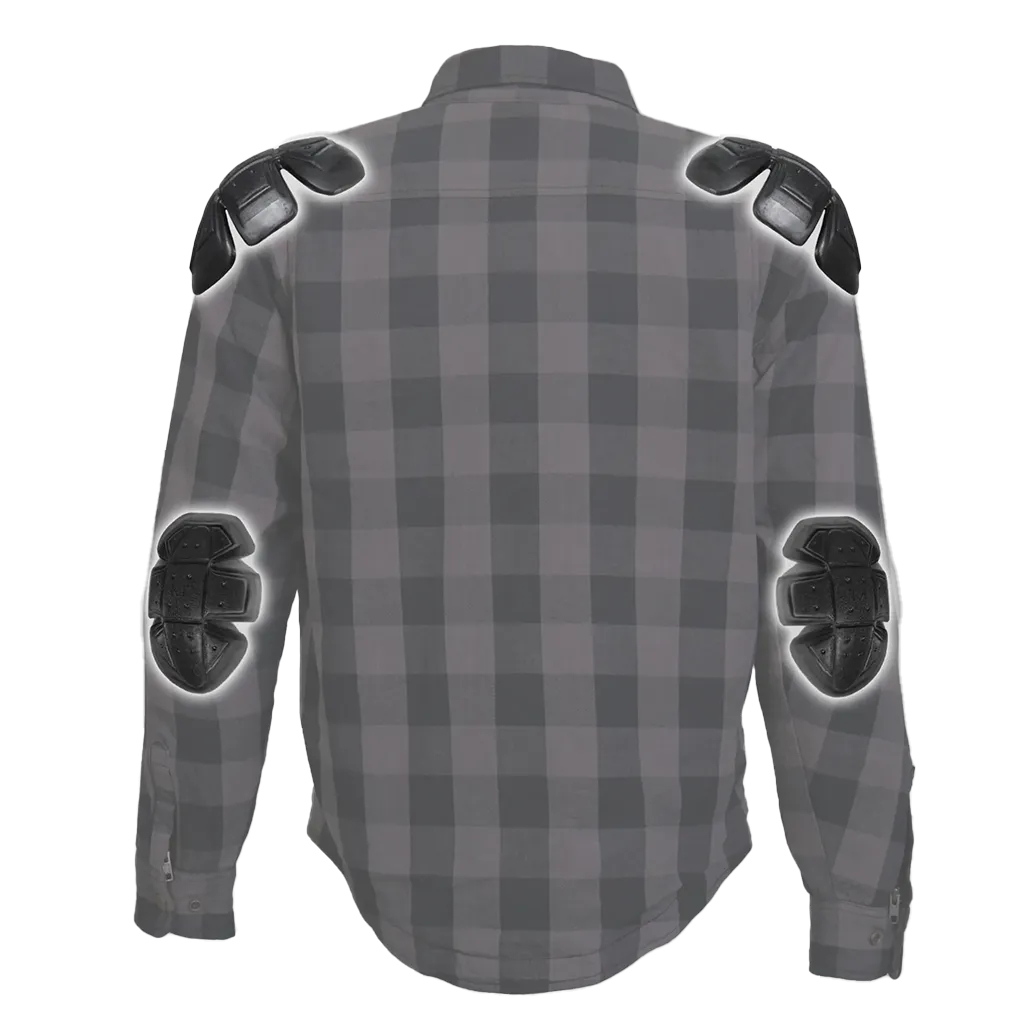Armored Flannel Jacket in Gray & Black