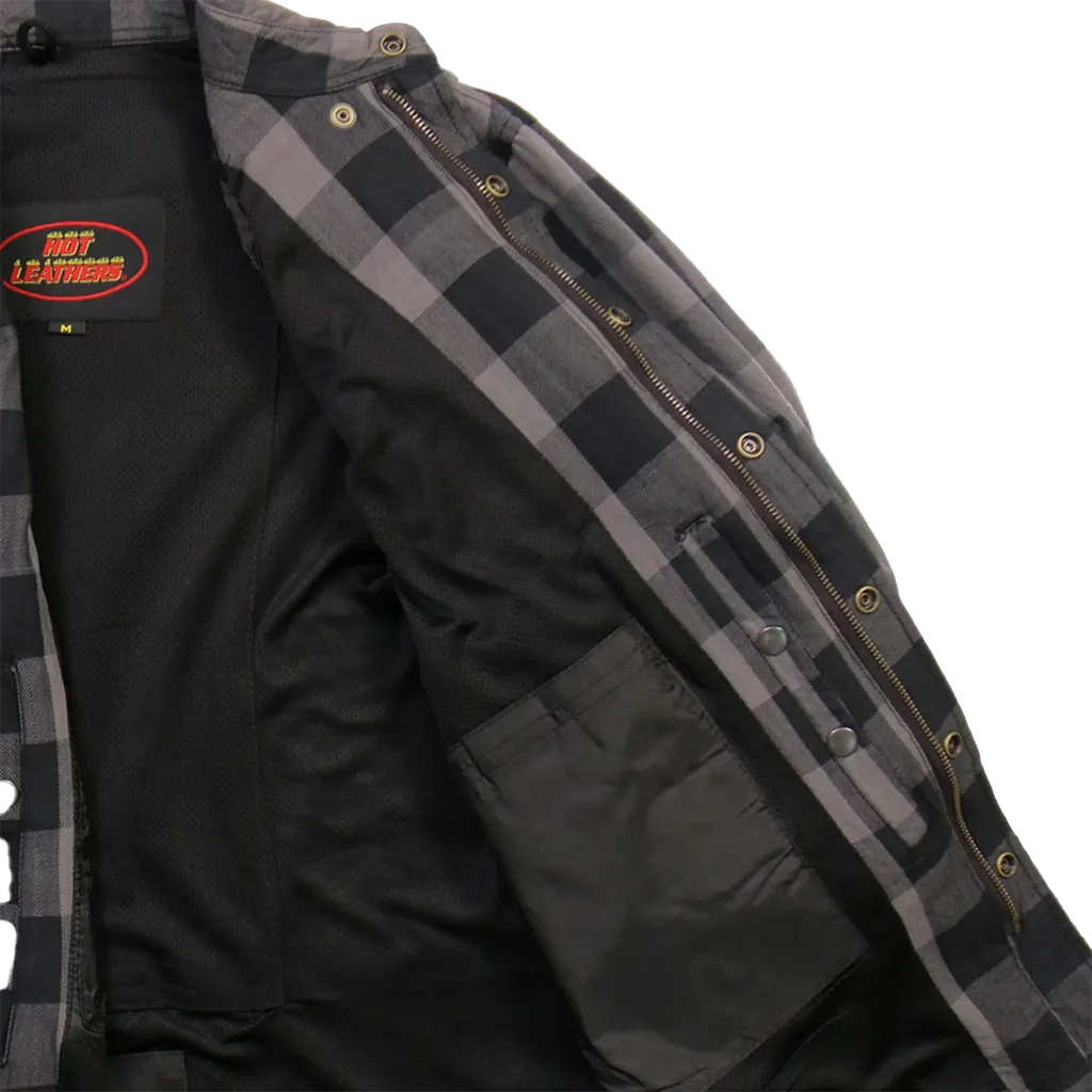 Armored Flannel Jacket in Gray & Black