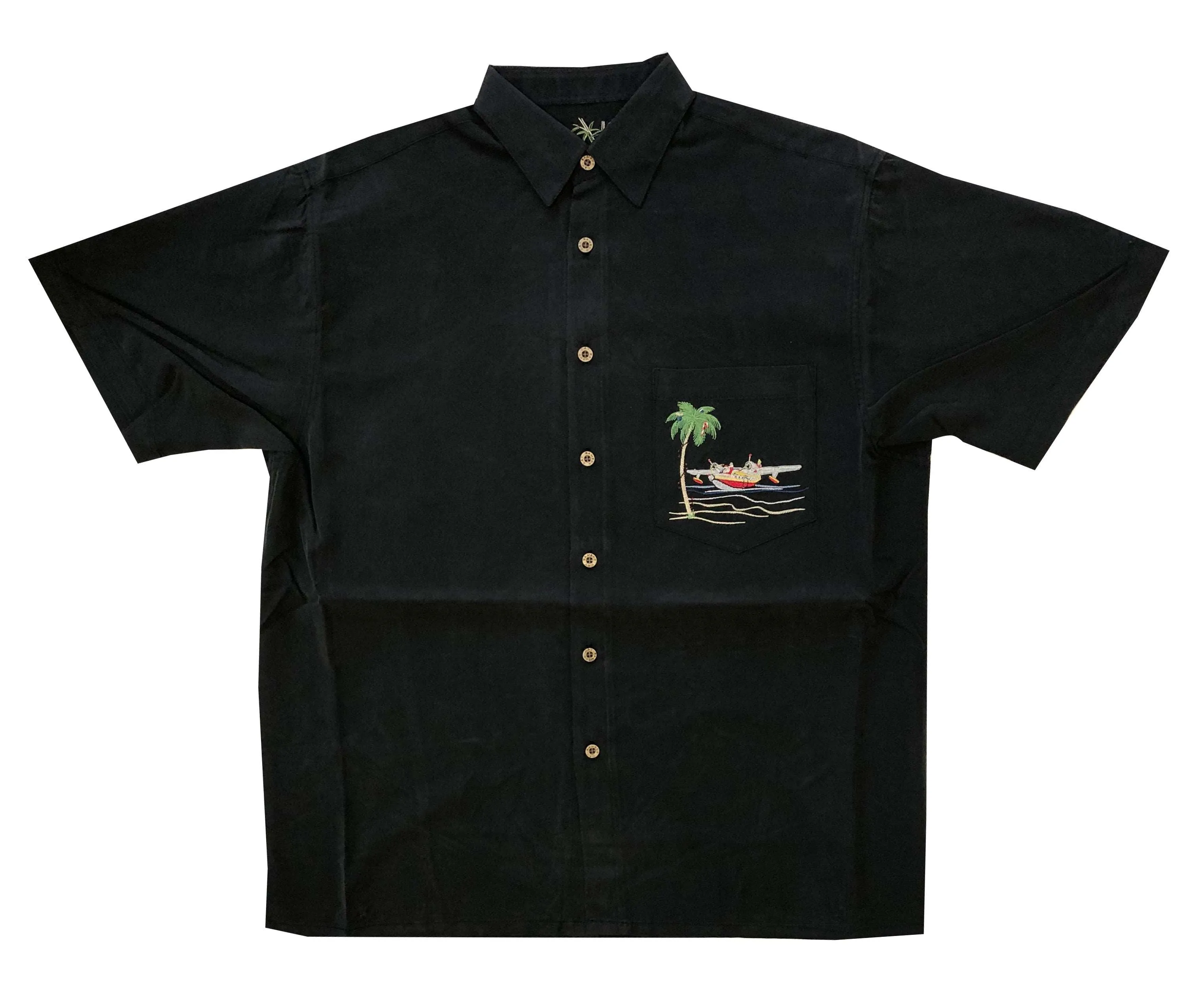 Bamboo Cay Santa at the Beach Embroidered Christmas Shirt