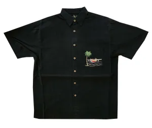 Bamboo Cay Santa at the Beach Embroidered Christmas Shirt