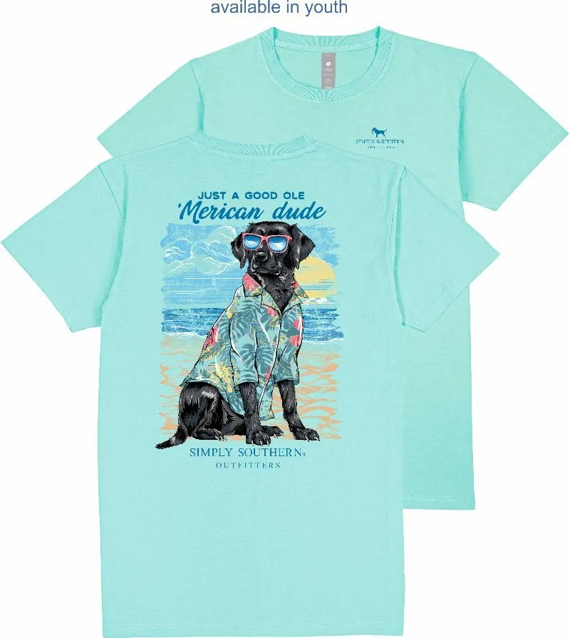 Beach Dog 'Merican Dude Short Sleeve Men's Tee by Simply Southern (Ships Mid-March)