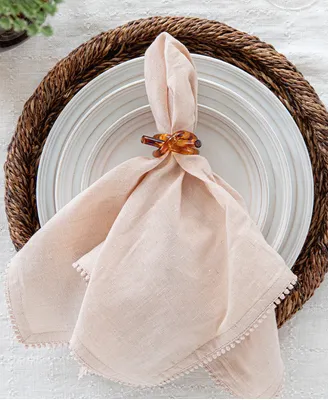 Berry Trim Napkin - Blush