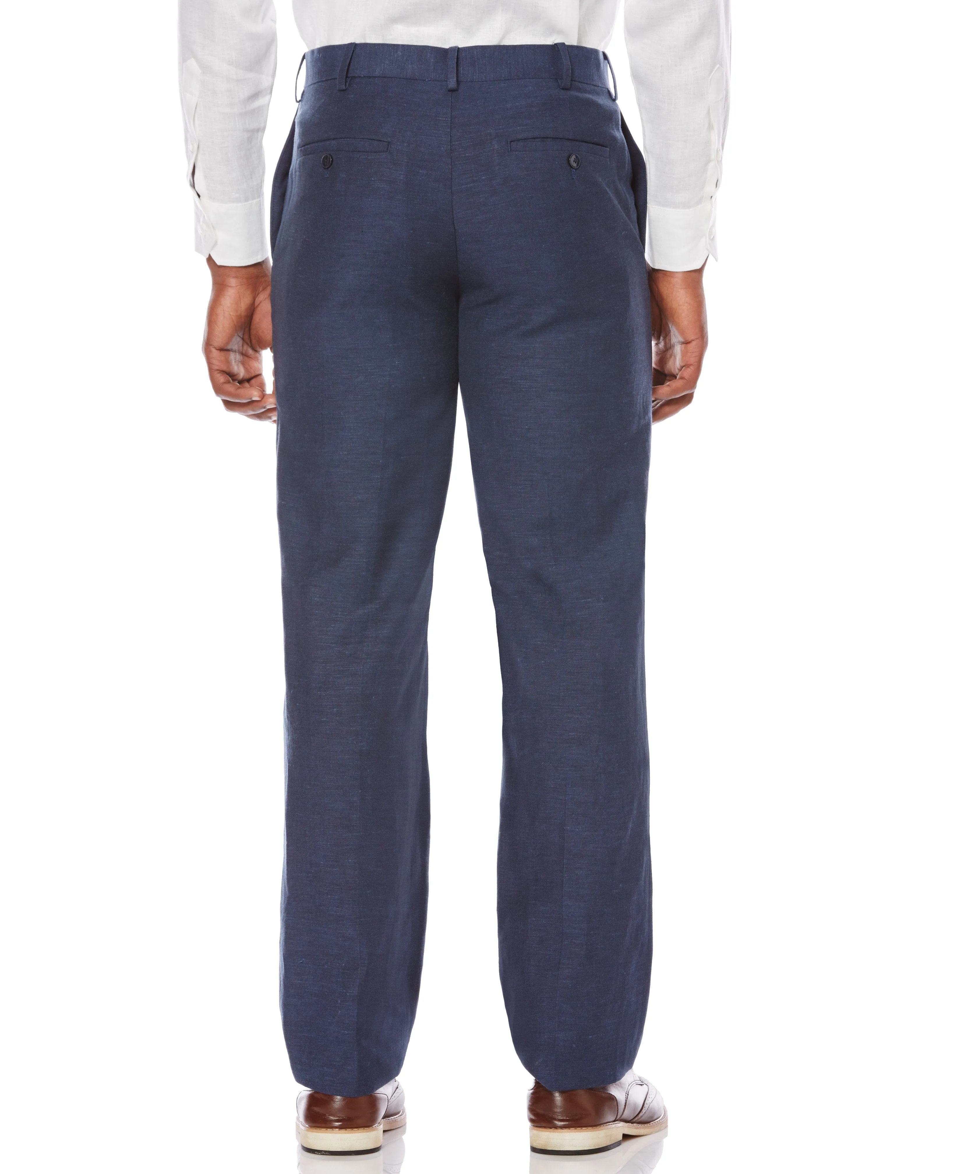 Big & Tall Linen-Blend Flat Front Pants