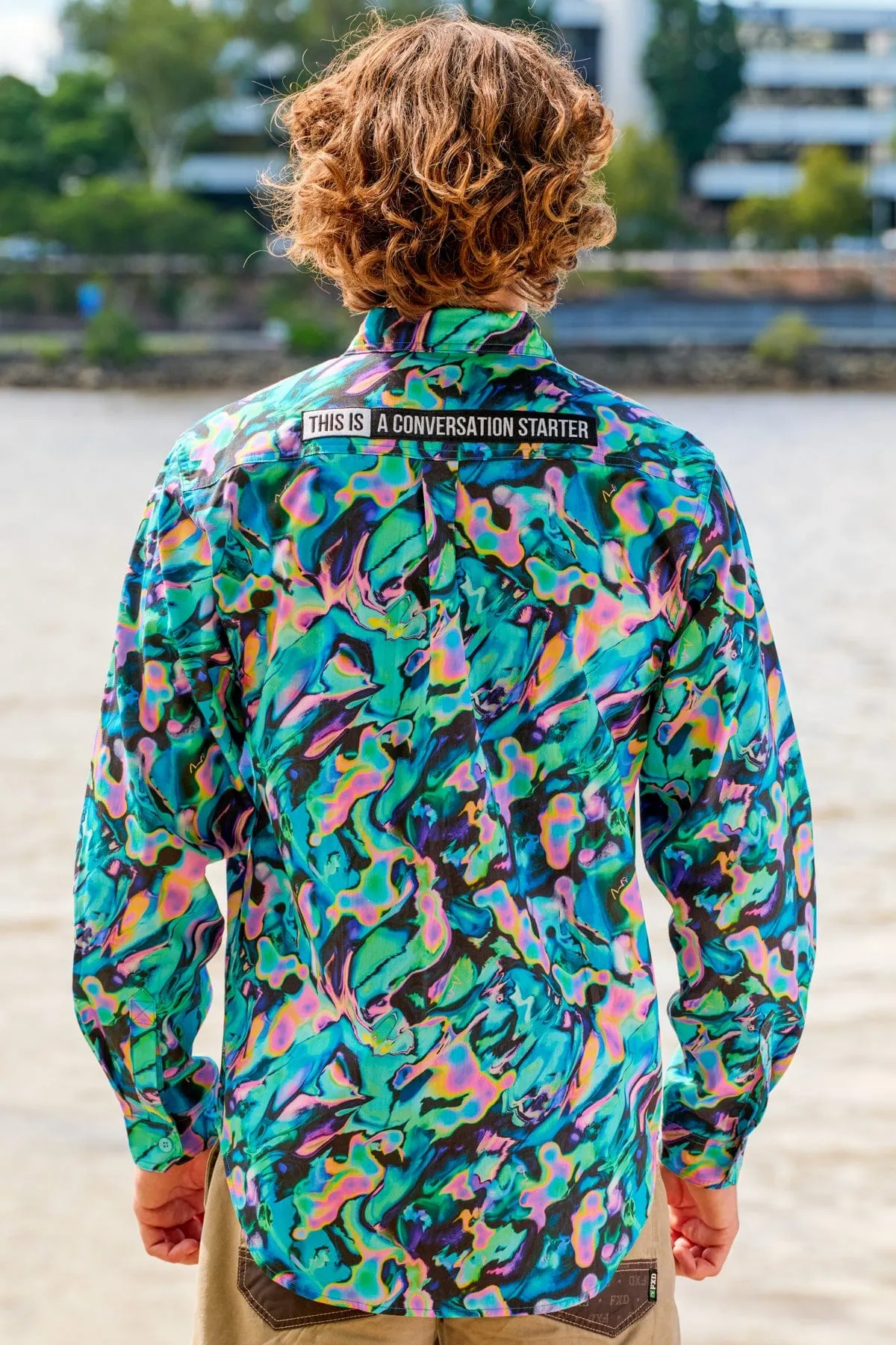 Bleached Az Men's short Sleeve Work Shirt