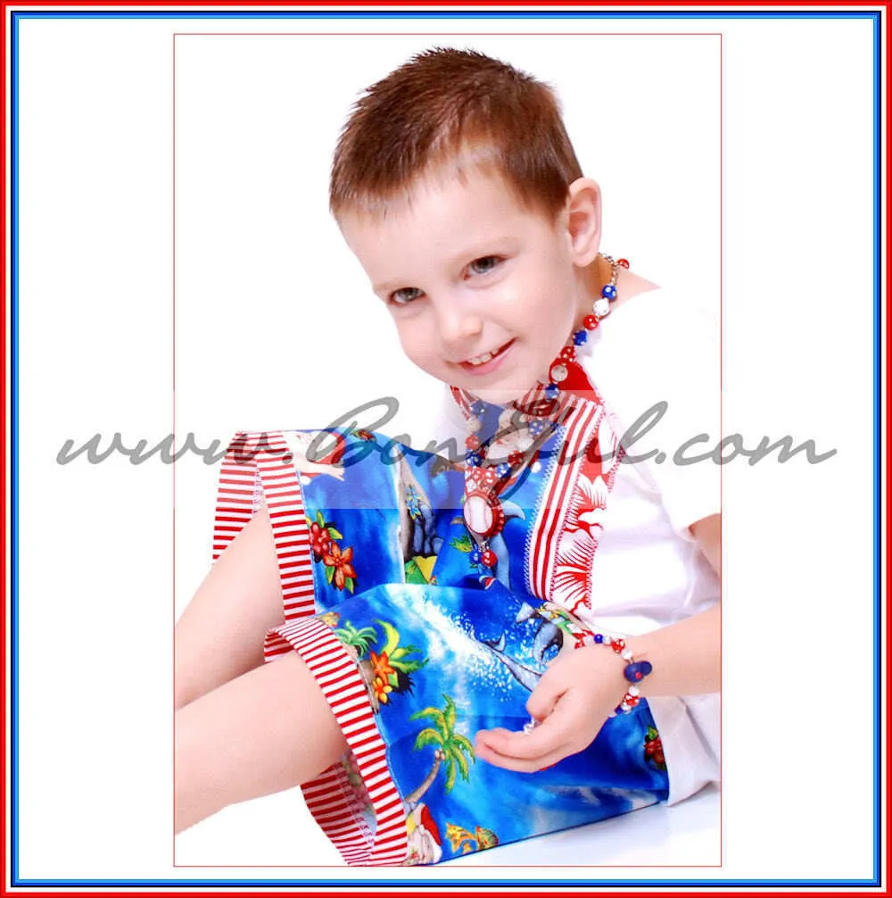 Boutique Kids Boys Unisex Size 3T Santa Shorts Top Set Outfit