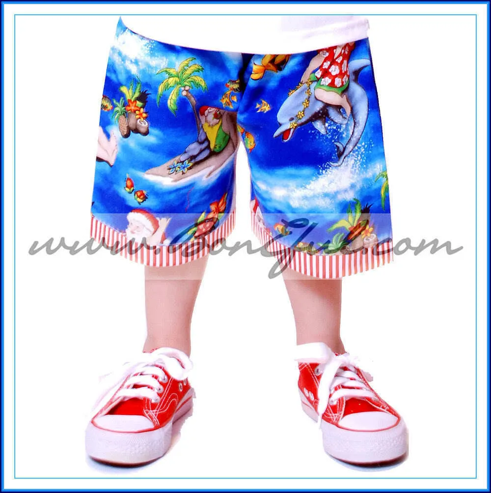 Boutique Kids Boys Unisex Size 3T Santa Shorts Top Set Outfit