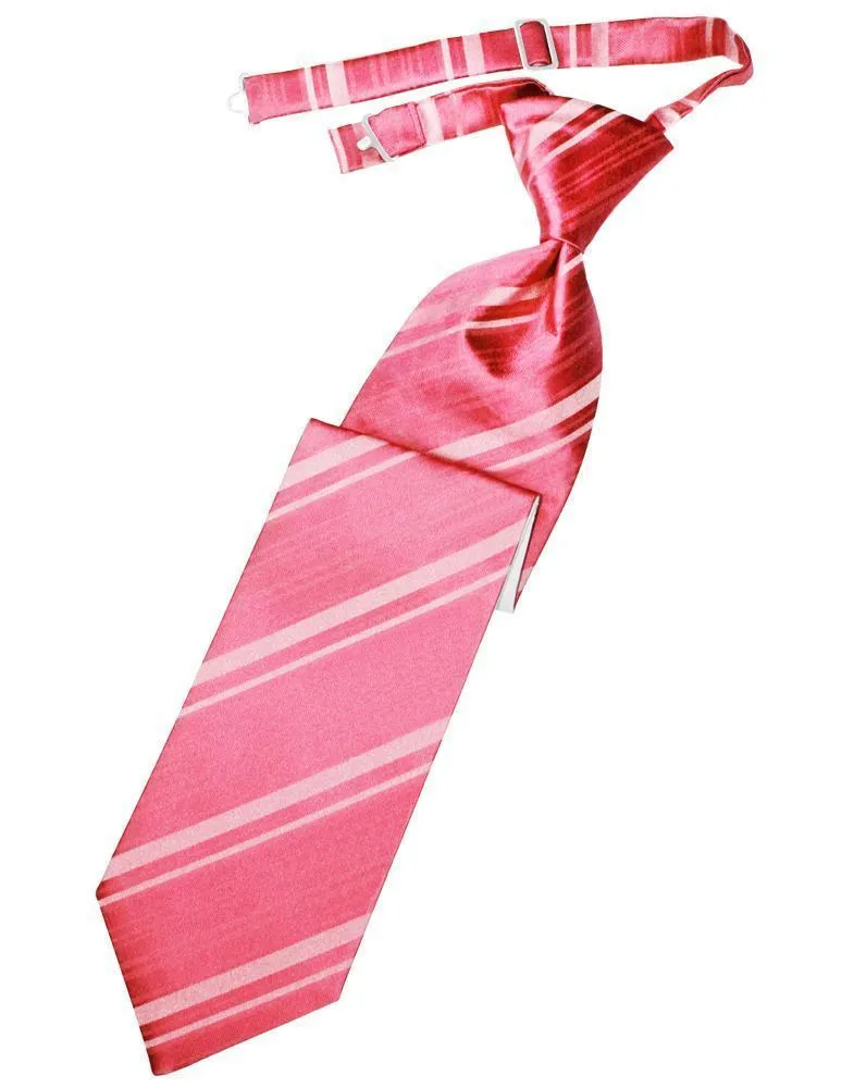 Bubblegum Striped Satin Necktie