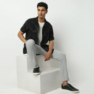 Camp Collar Short Length Cuban Embroidered Relaxed Fit Shirt