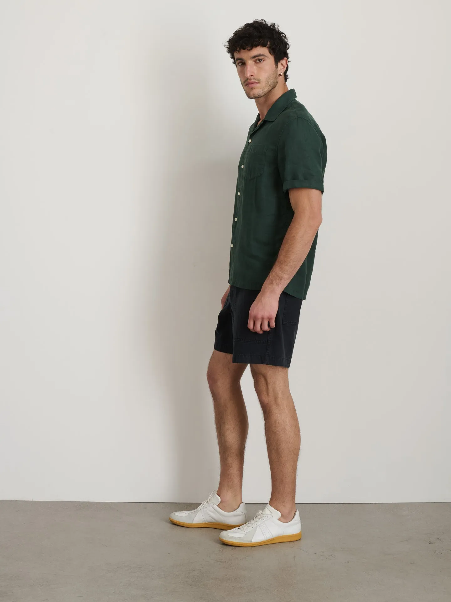 Camp Shirt in Linen - Pine Grove