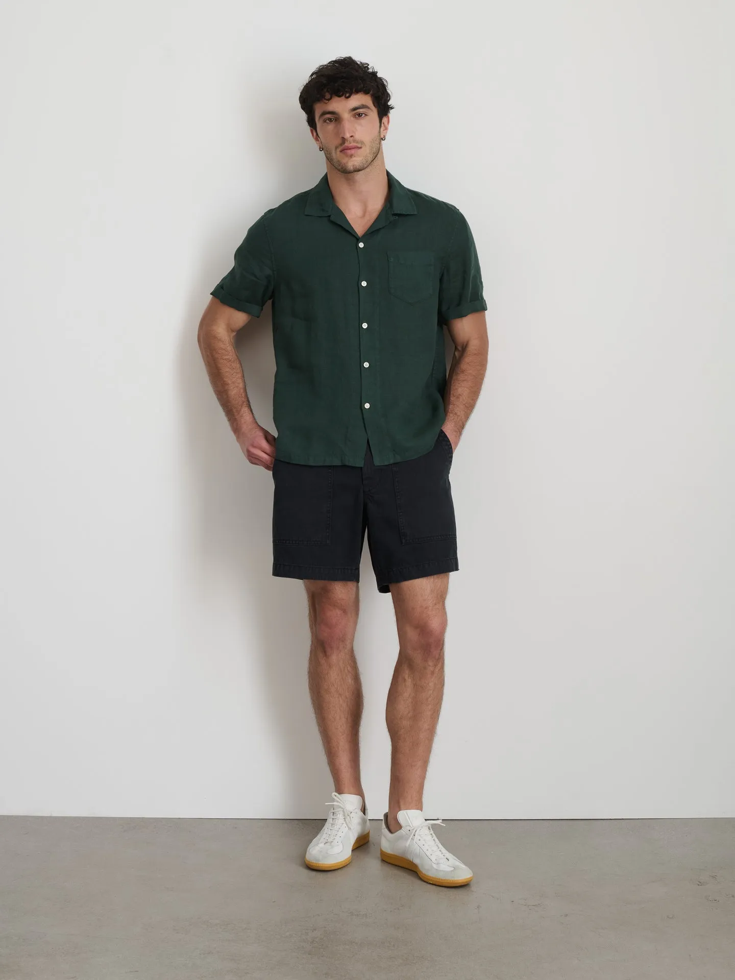 Camp Shirt in Linen - Pine Grove