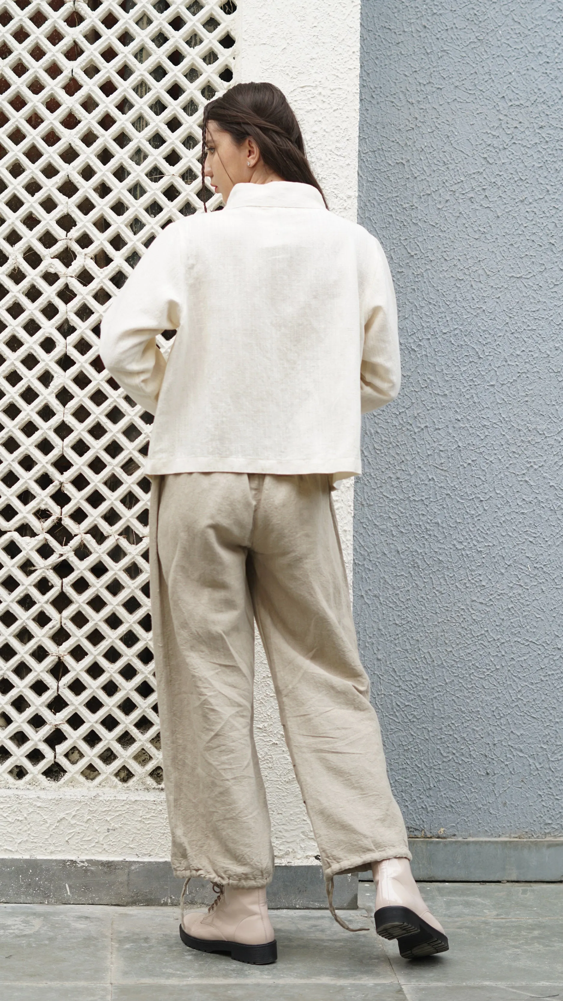 Deacon Linen Blend Top in Cream