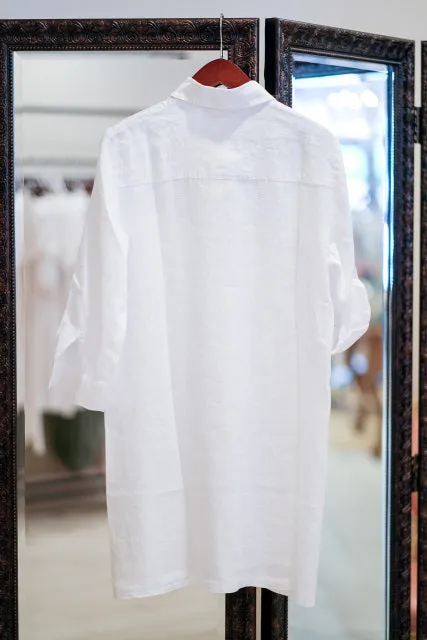 Ella - Greece Linen Shirt Dress | Resort Wear Dress