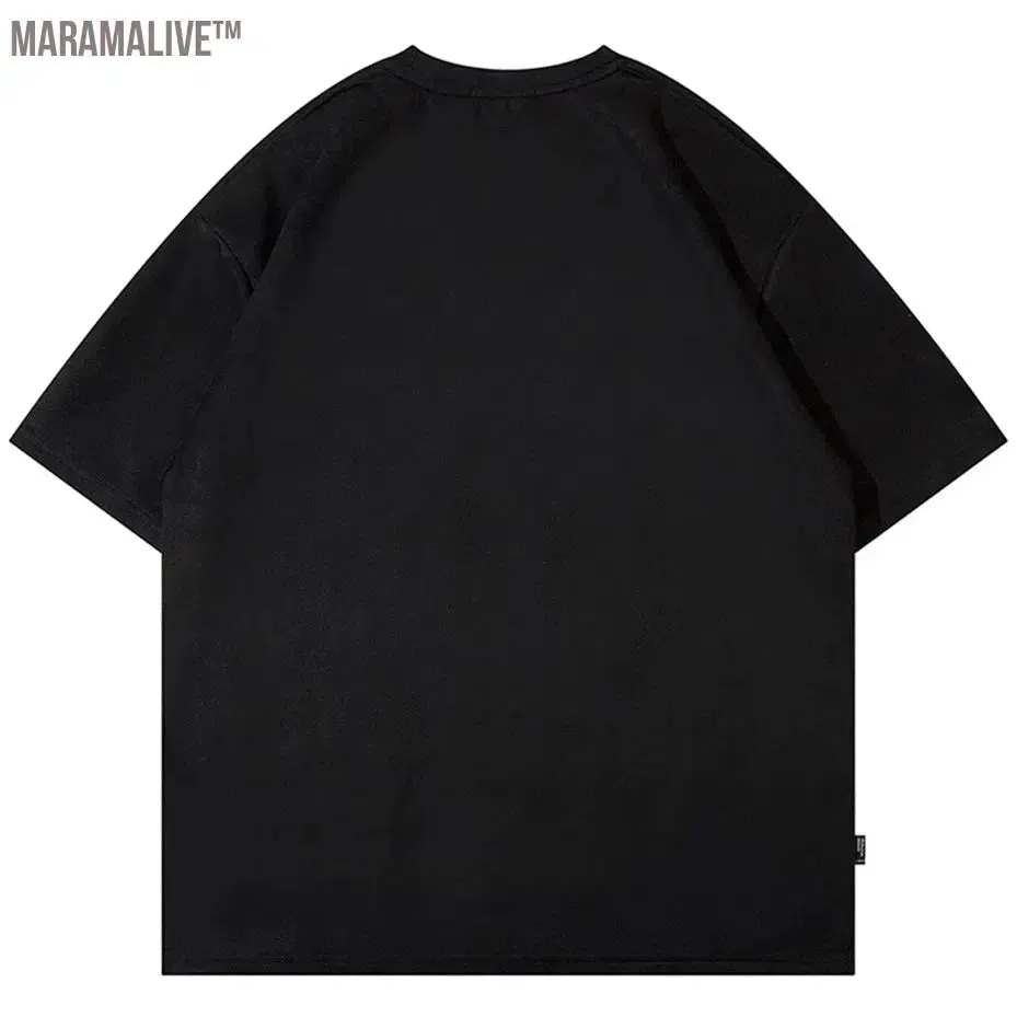 Embroidery Suede T-shirts Men Harajuku Oversized Hip Hop Streetwear T Shirt Summer Vintage Loose Tees Tshirt Top Y2K Black