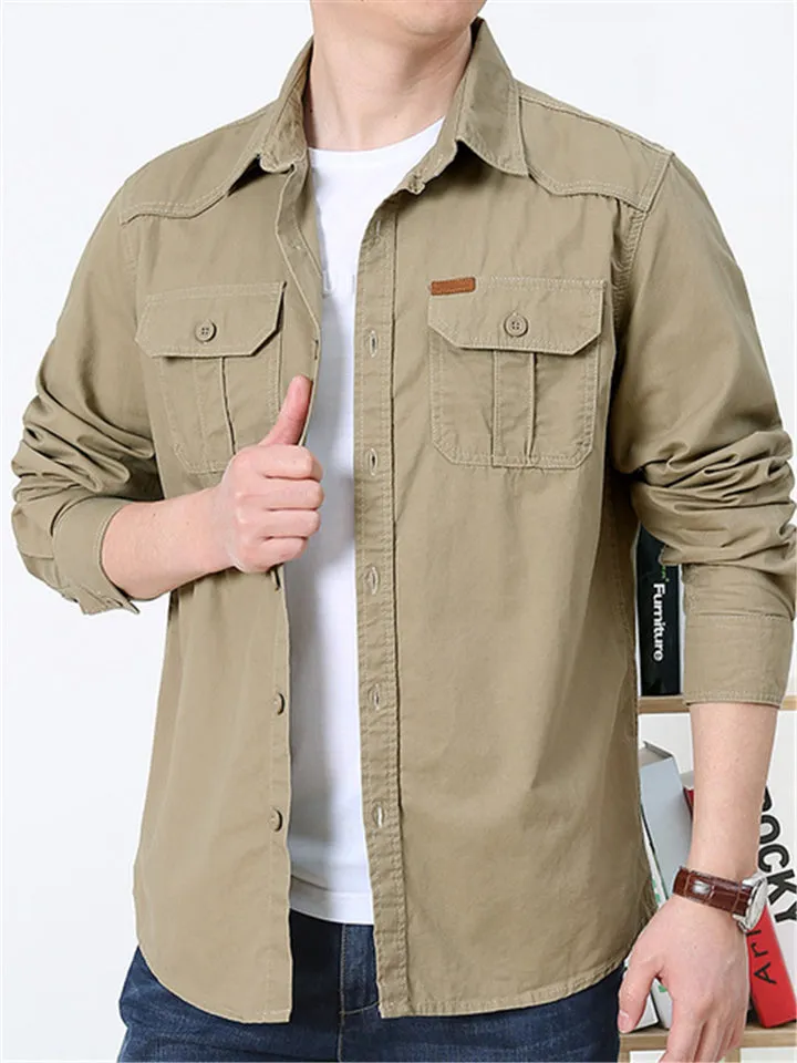 Fashion Lapel Long Sleeve Shirts For Men
