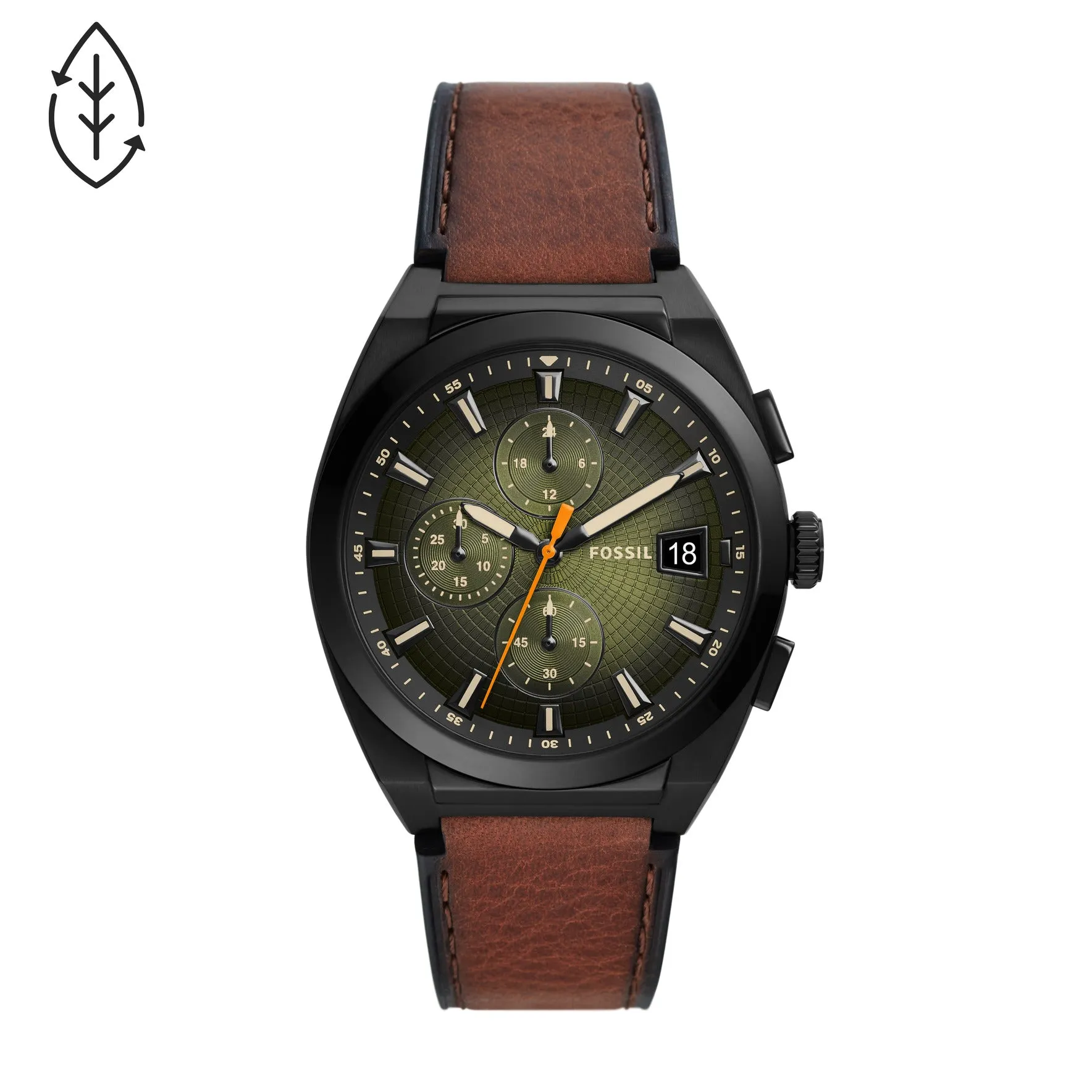Fossil Everett Chronograph Luggage Eco Leather Men's Watch - FS5858