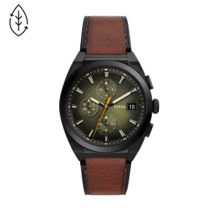 Fossil Everett Chronograph Luggage Eco Leather Men's Watch - FS5858