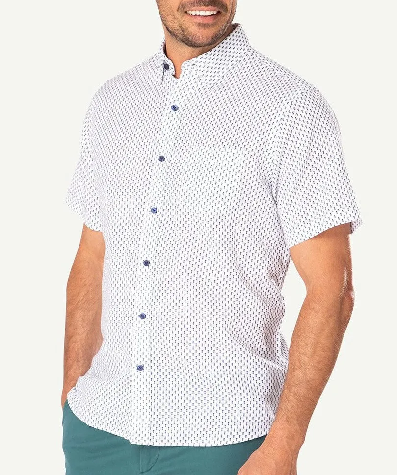 Gazman Linen Blend Pineapple Print Shirt