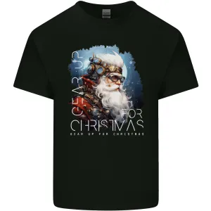 Gear Up Christmas Steampunk Santa Xmas Mens Light Cotton T-Shirt