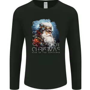 Gear Up Christmas Steampunk Santa Xmas Mens Long Sleeve T-Shirt