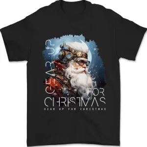Gear Up Christmas Steampunk Santa Xmas Mens T-Shirt 100% Cotton