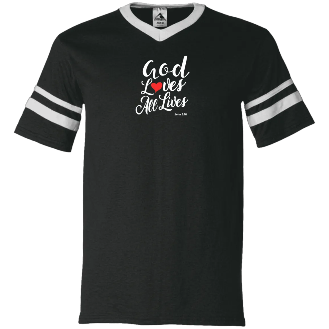 God Loves All Lives Men’s V Neck Sleeve Stripe Jersey