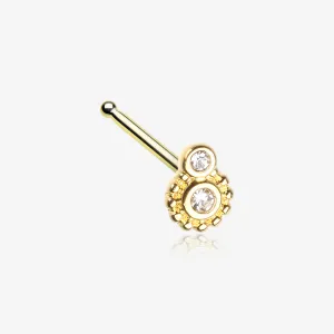 Golden Steampunk Sparkle Gear Nose Stud Ring