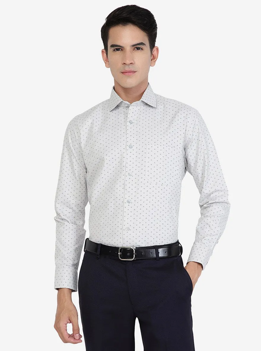 Grey Printed Slim fit Formal Shirt | Greenfibre