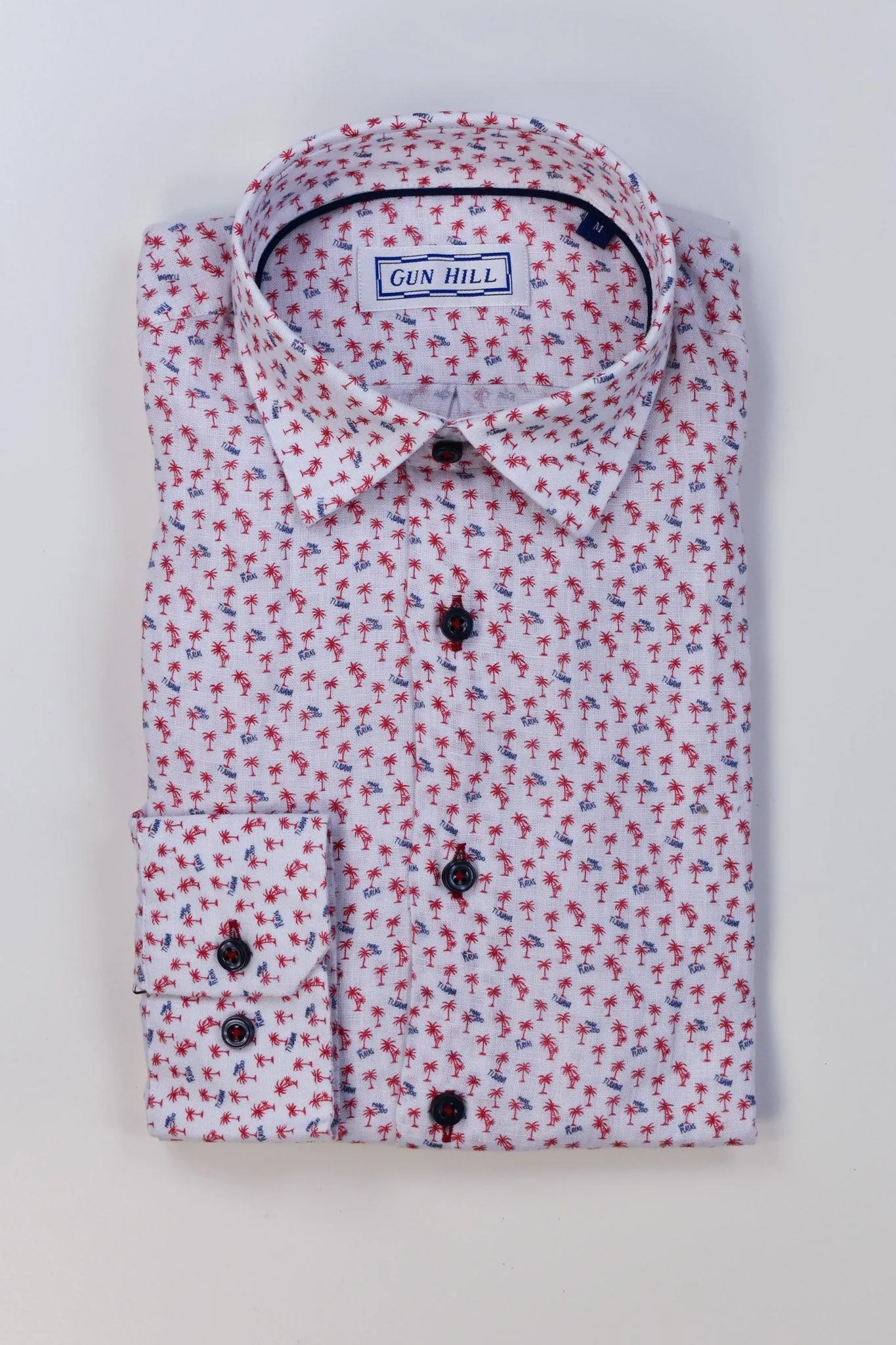 Gun Hill Mens John linen shirt - Red