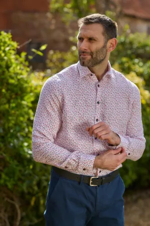 Gun Hill Mens John linen shirt - Red