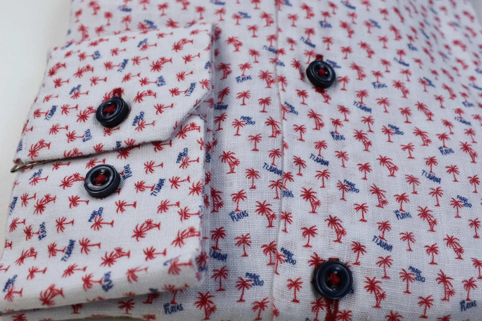 Gun Hill Mens John linen shirt - Red