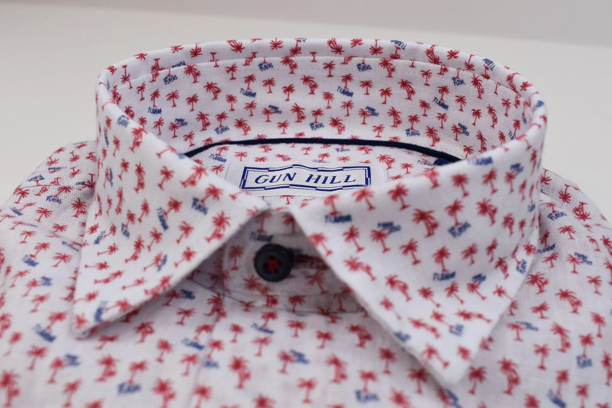 Gun Hill Mens John linen shirt - Red
