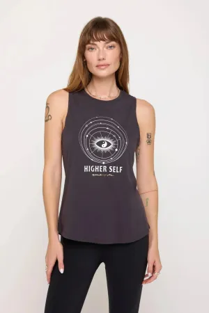 Higher Self Jade Muscle Tank by Spiritual Gangster | Vintage Black