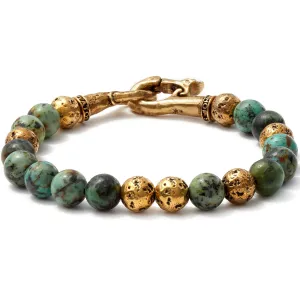 John Varvatos 8mm Brass Distressed Balls Bracelet, Blue/Green