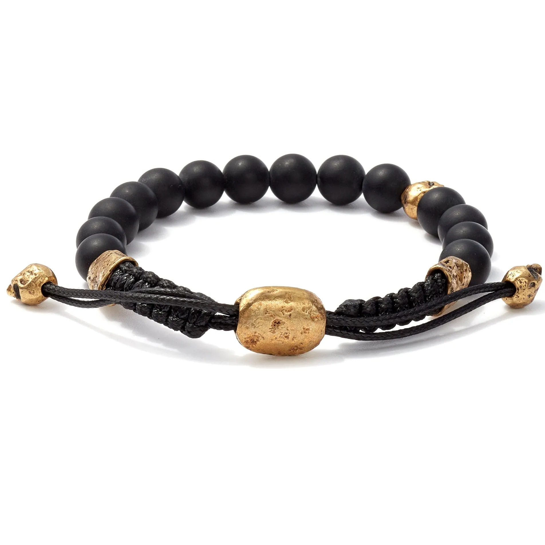 John Varvatos 8mm Brass Skull Bracelet with Color Beads
