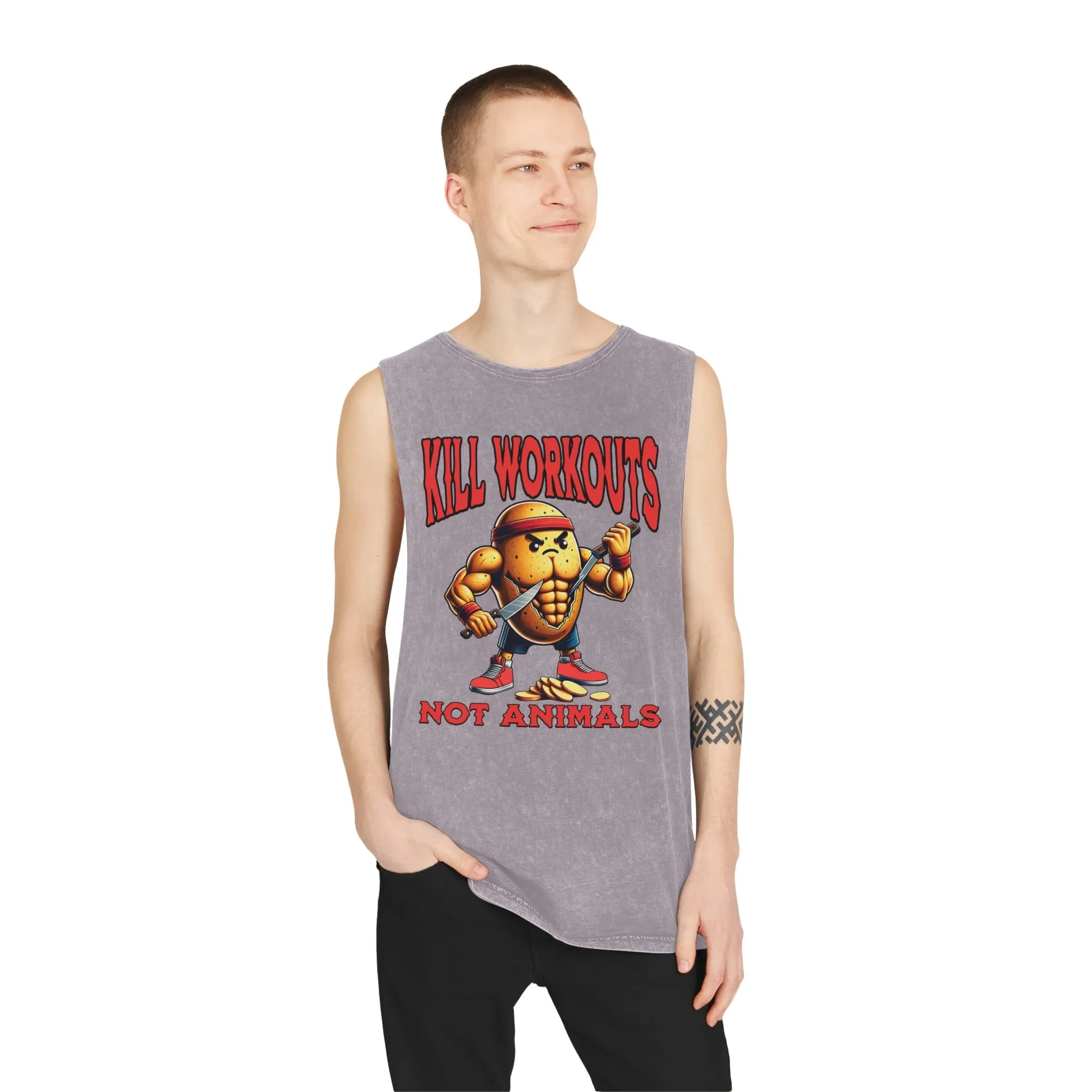 Kill Workouts Not Animals -  Stonewash Tank Top