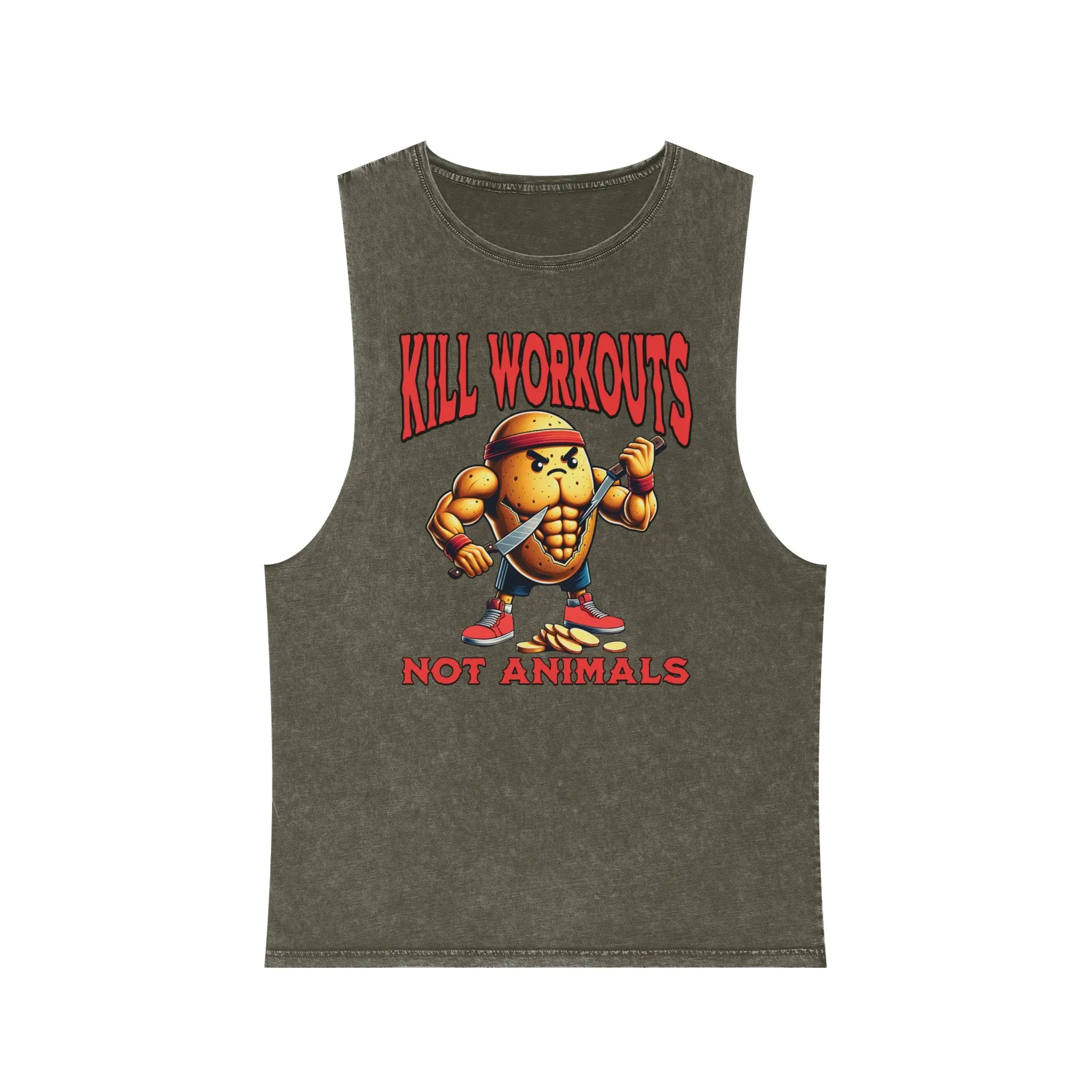Kill Workouts Not Animals -  Stonewash Tank Top