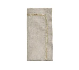 Kim Seybert Napkin Jardin Natural, Gold and Silver