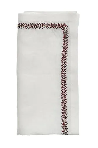 Kim Seybert Napkin Jardin White Red