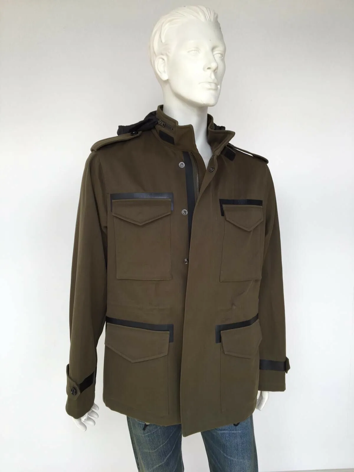 Leather Trim Field Jacket