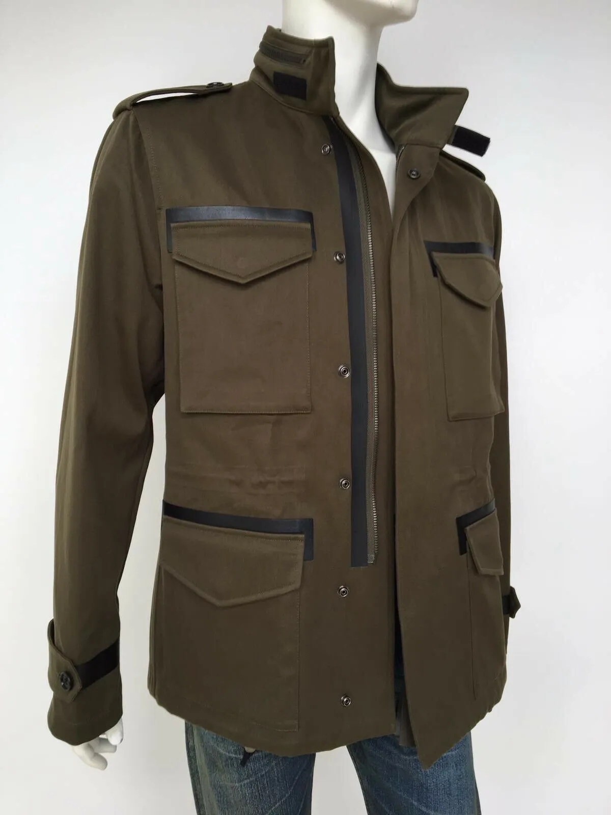 Leather Trim Field Jacket