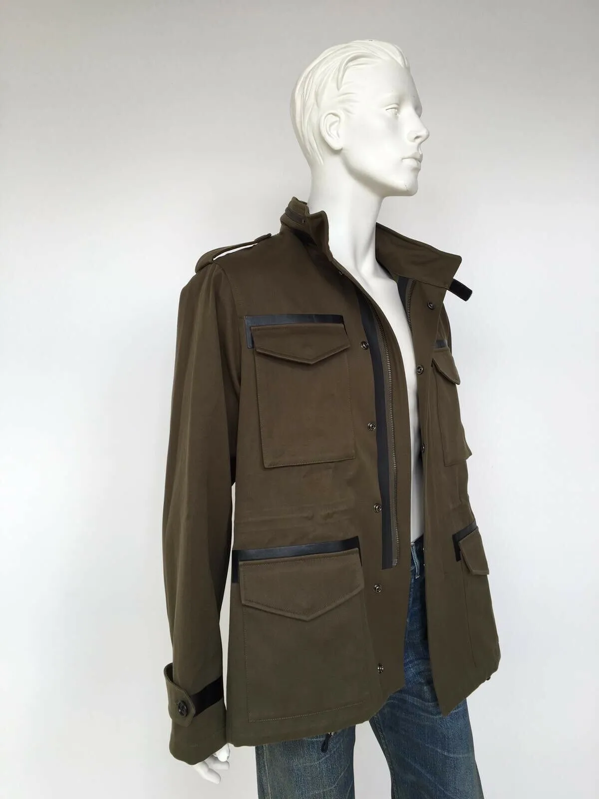 Leather Trim Field Jacket