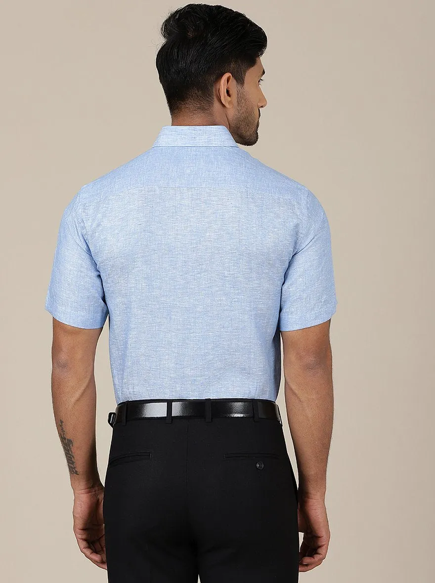 Light Blue Solid Regular Fit Formal Shirt | JadeBlue